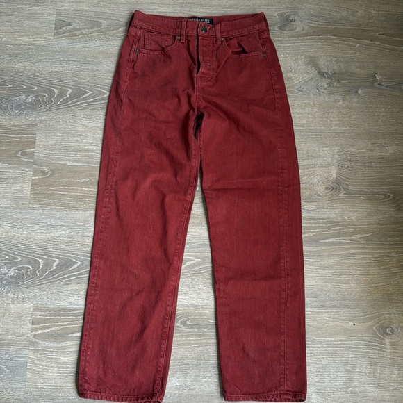 veronica beard blake classic straight high rise in red oxblood - Picture 2 of 14